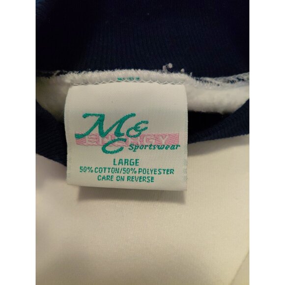 Vintage Christmas Sweatshirt M&C Energy Sportswear Snowman USA Made White Large - Picture 7 of 9